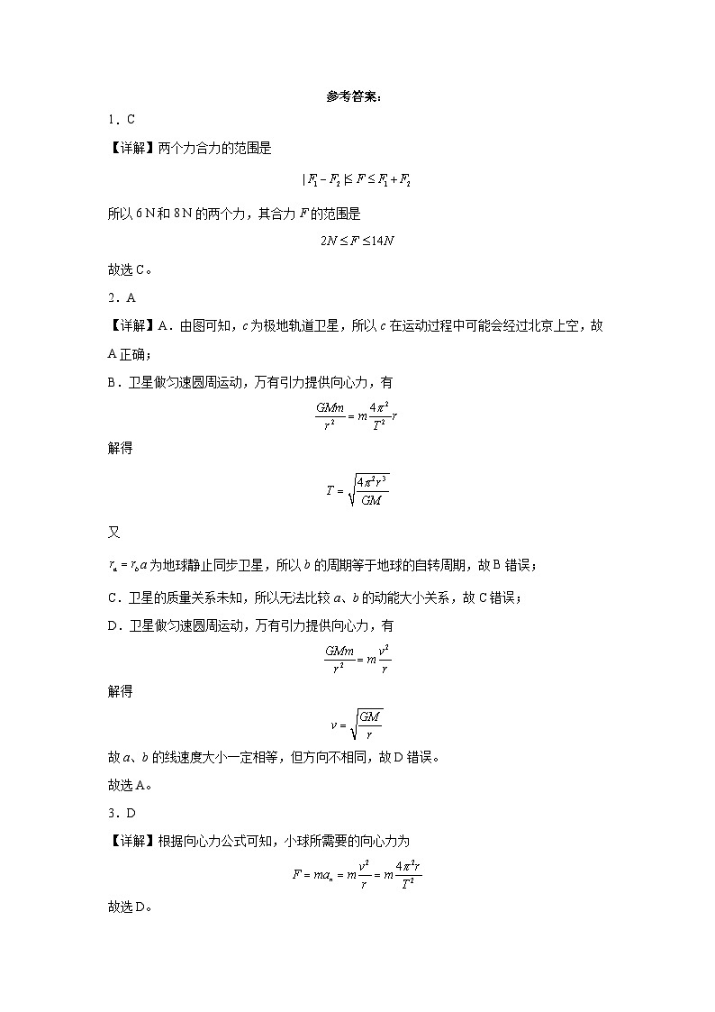 福建省福州第二中学2023-2024学年高二下学期7月期末考试物理试题01