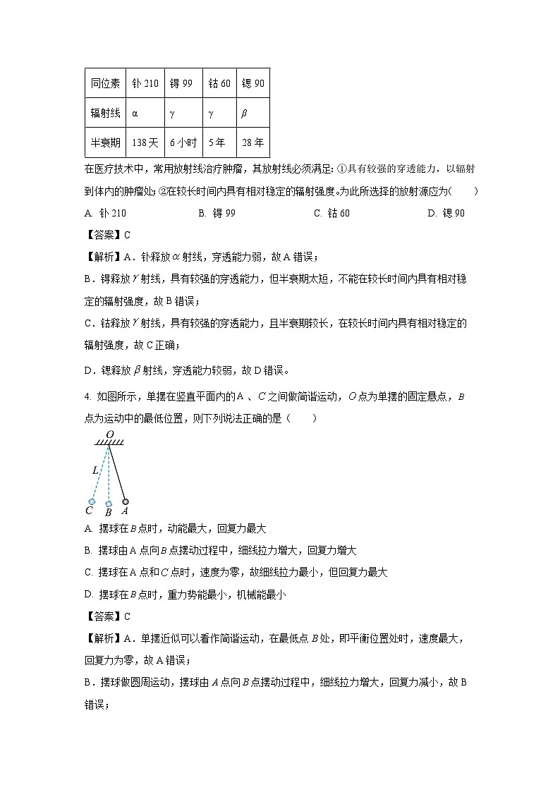 [物理][期末]四川省泸州市龙马潭区2023-2024学年高二下学期6月期末考试试题(解析版)02