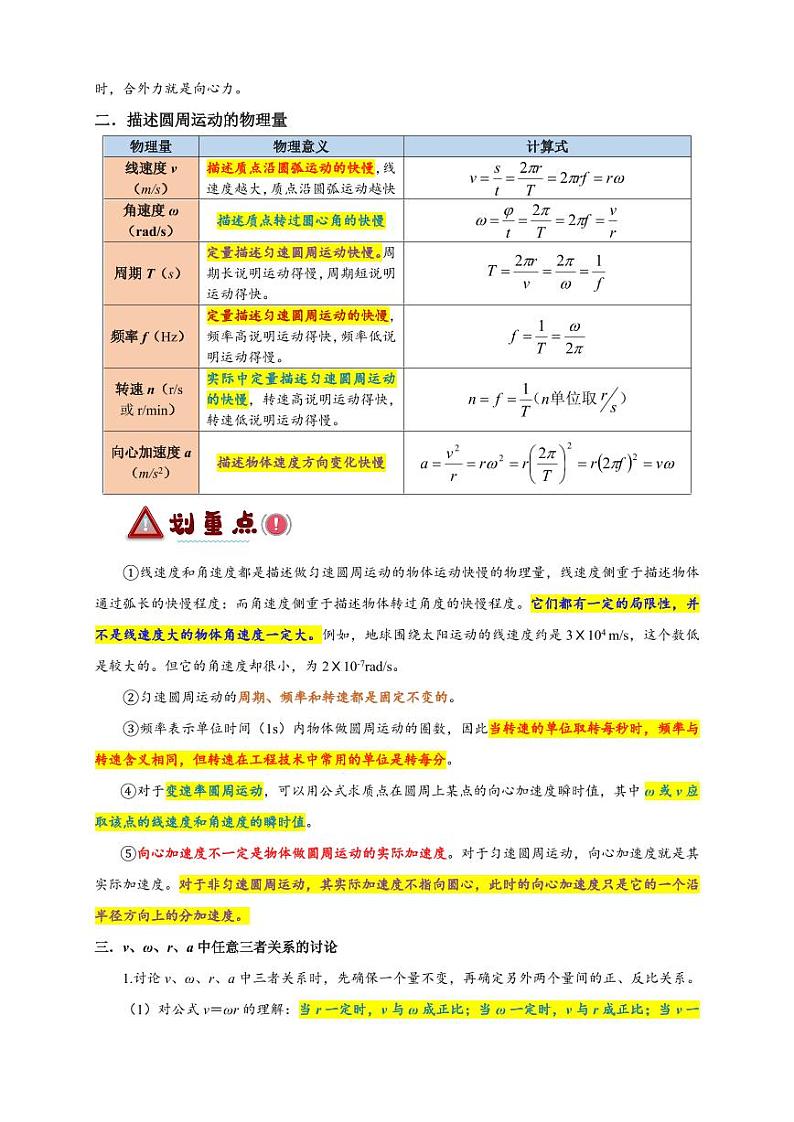 第13讲 圆周运动（含答案） 备战2025年高考物理一轮复习讲义（新高考通用）02
