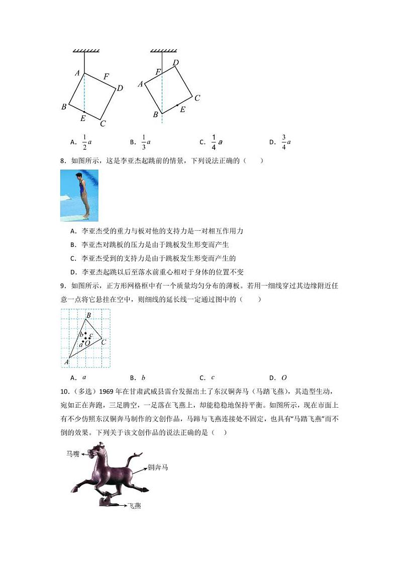 3.1 重力与弹力（专题训练）（学生版） 2024-2025学年高中物理同步知识点解读与专题训练（人教版2019必修第一册）第3页