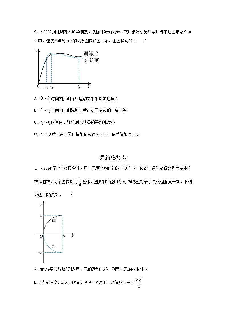 模型03 运动图像模型-2024高考物理二轮复习80模型最新模拟题专项训练03