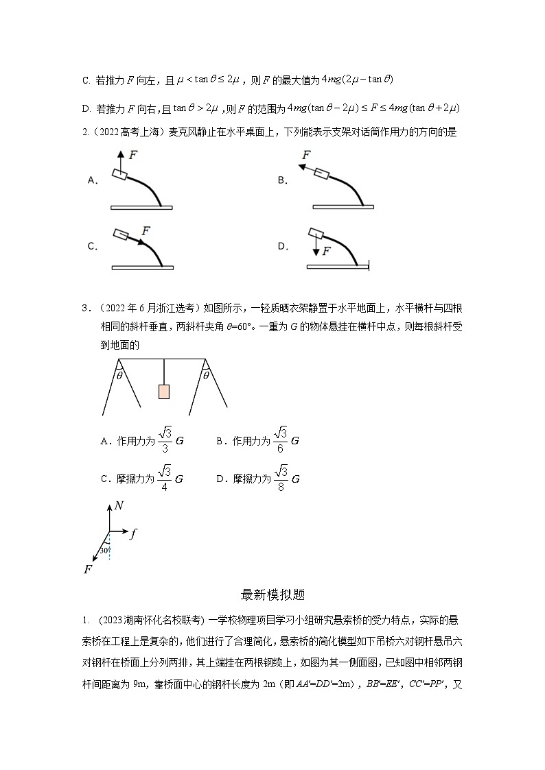 模型05 定杆和动杆模型-2024高考物理二轮复习80模型最新模拟题专项训练02
