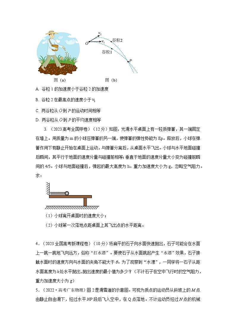 模型08 平抛运动模型-2024高考物理二轮复习80模型最新模拟题专项训练02