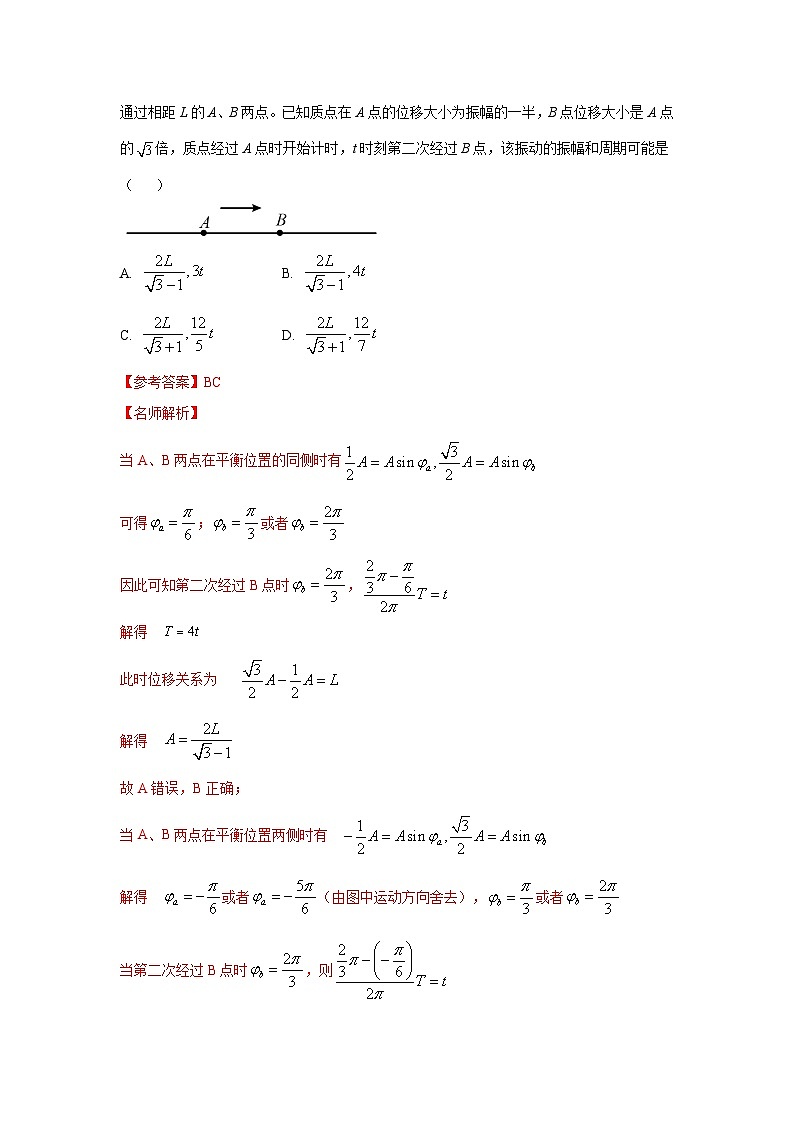 模型35 简谐运动模型-2024高考物理二轮复习80模型最新模拟题专项训练02