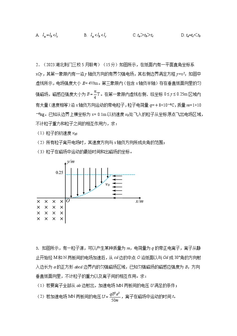 模型51 旋转圆放缩圆磁聚焦模型-2024高考物理二轮复习80模型最新模拟题专项训练03