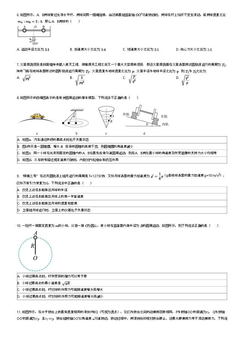 [物理]2023_2024学年3月河南三门峡渑池县绳池县第二中学高一下学期月考物理试卷原题版第2页
