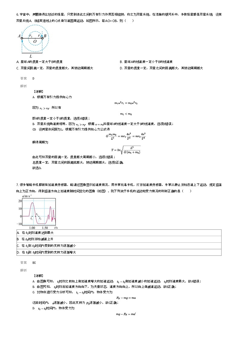 [物理]2023_2024学年6月云南昆明五华区云南省昆明市第一中学高一下学期月考物理试卷(西山学校)(原题版+解析版)03