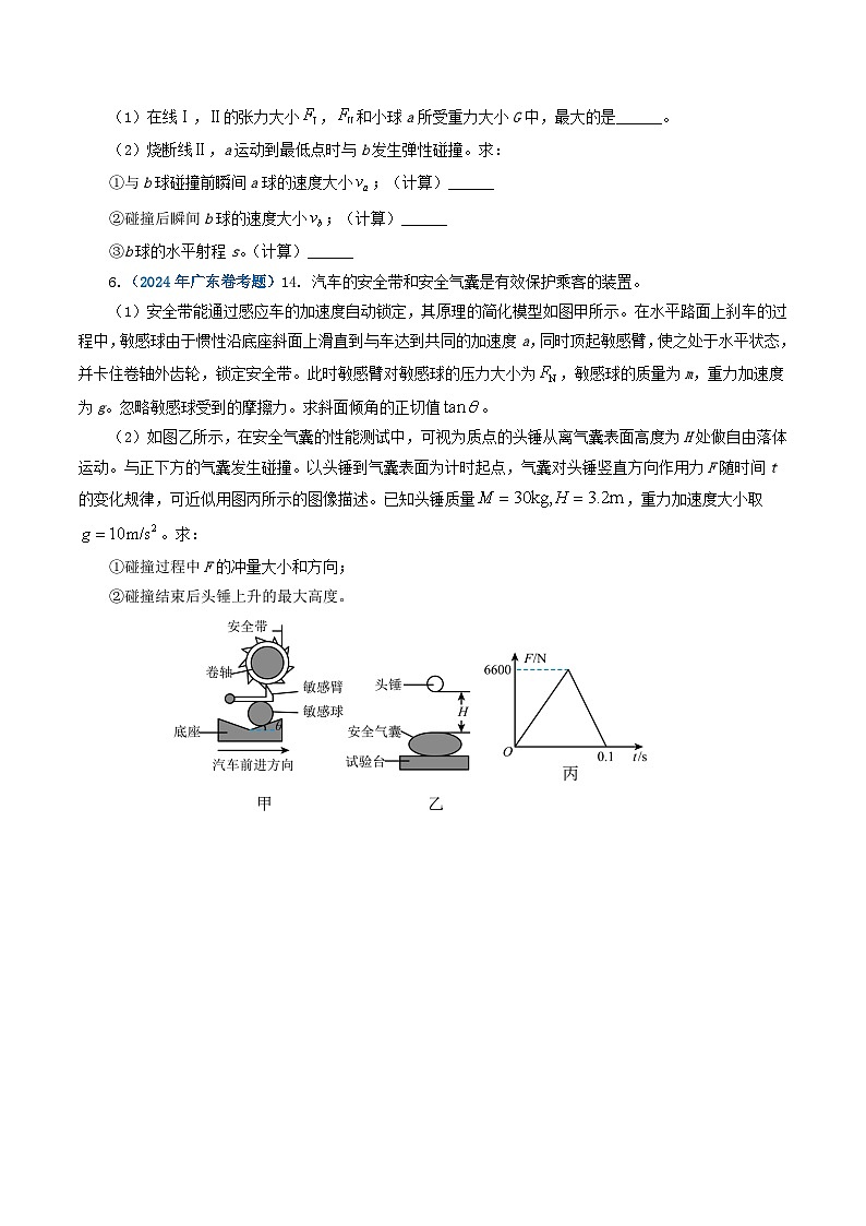 专题07 动量-2024年高考真题和模拟题物理分类汇编（教师卷+学生卷）03
