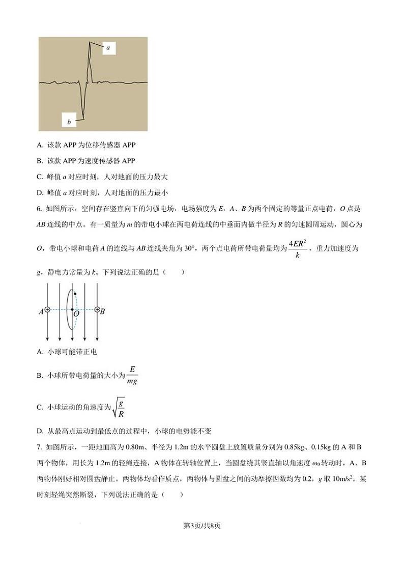 [物理]2025届河北省“五个一”名校联盟高三上学期第一次联考物理试题(有解析)03