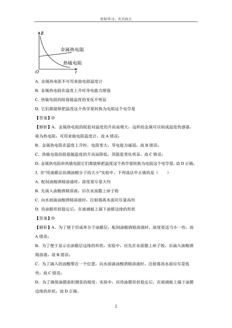 [物理][期末]江苏省南通市2023-2024学年高二下学期6月期末试题(解析版)第2页
