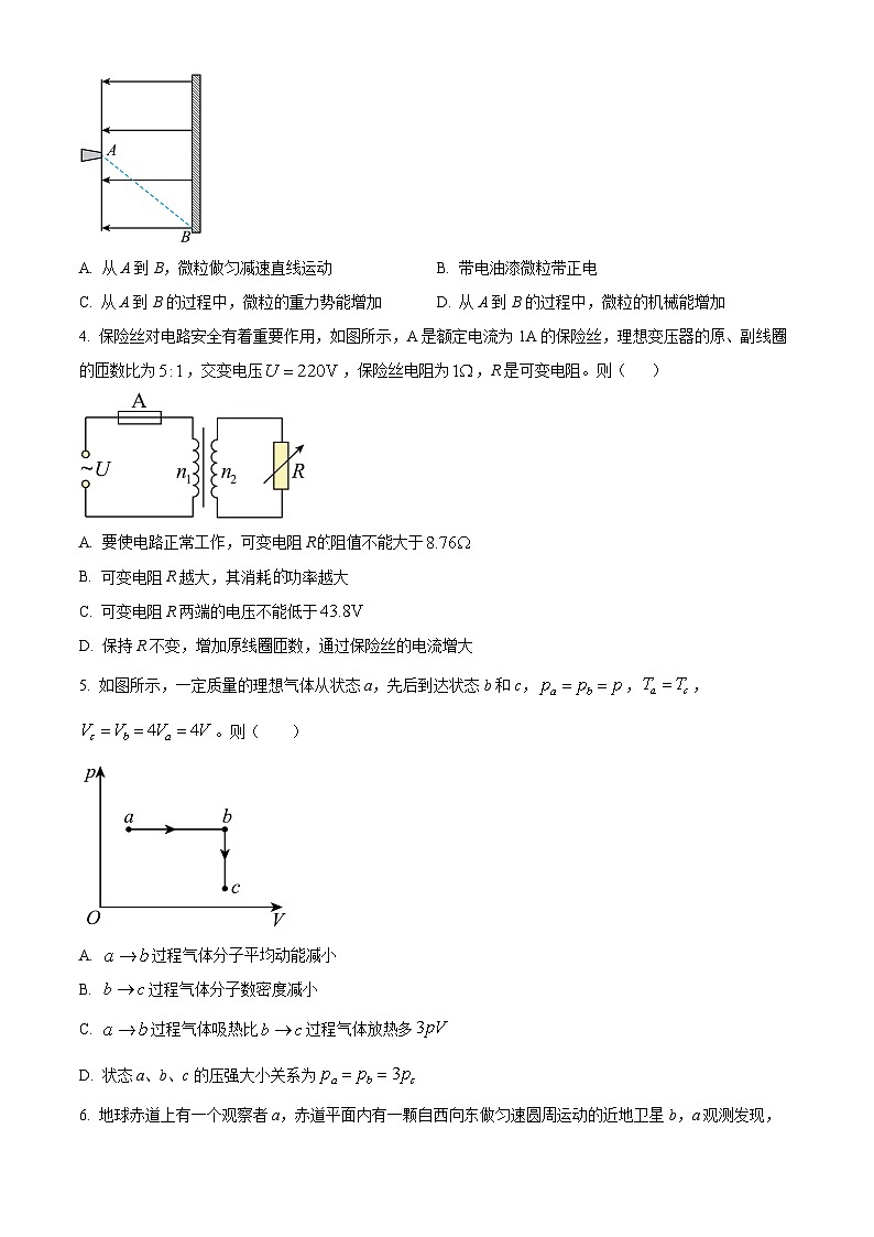 2024届广东省梅州市部分学校高三下学期5月联考物理试卷（原卷版）第2页