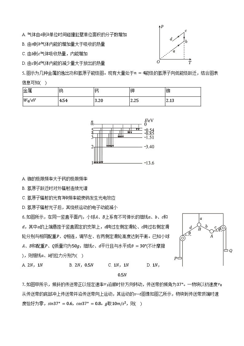 2023-2024学年河北省石家庄市赵县中学、高邑一中高二（下）期末物理试卷（含答案）02