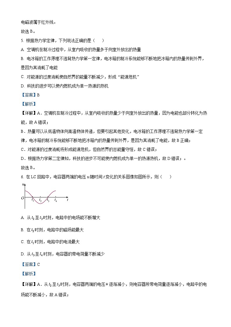 辽宁省县级重点高中协作体2023-2024学年高二下学期期中考试物理试卷（原卷版+解析版）03