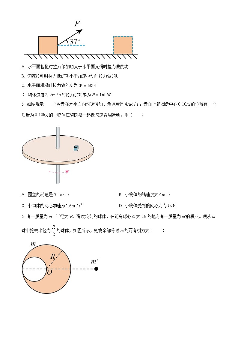 浙江省浙东北（ZDB）联盟2023-2024学年高一下学期期中联考物理试卷（原卷版+解析版）02