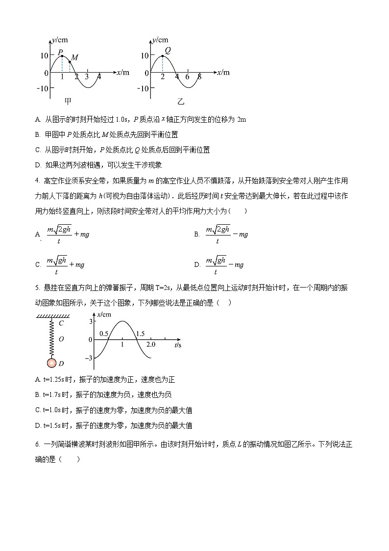 甘肃省兰州市教育局第四片区2023-2024学年高二下学期期中考试物理试卷（原卷版）02