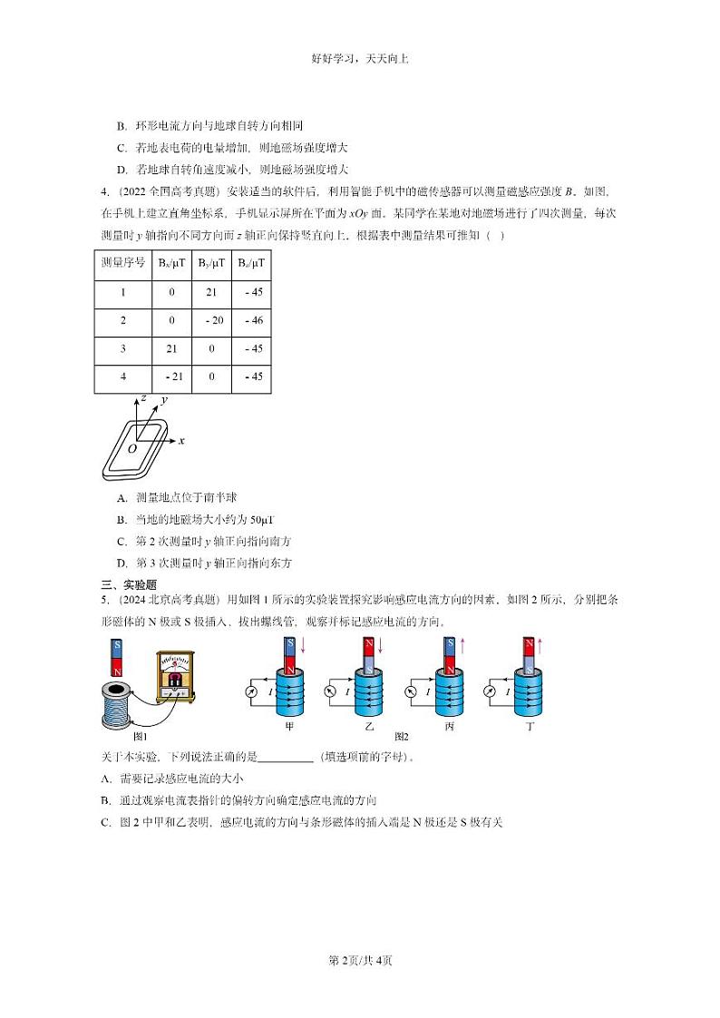 [物理]2022～2024全国高考真题物理真题分类汇编：电磁感应与电磁波初步章节综合02