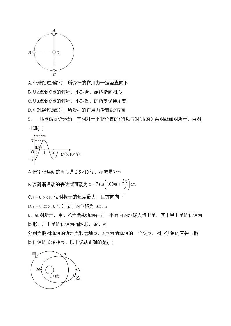 湖北省武汉市黄陂区2023-2024学年高一下学期6月期末考试物理试卷(含答案)第2页