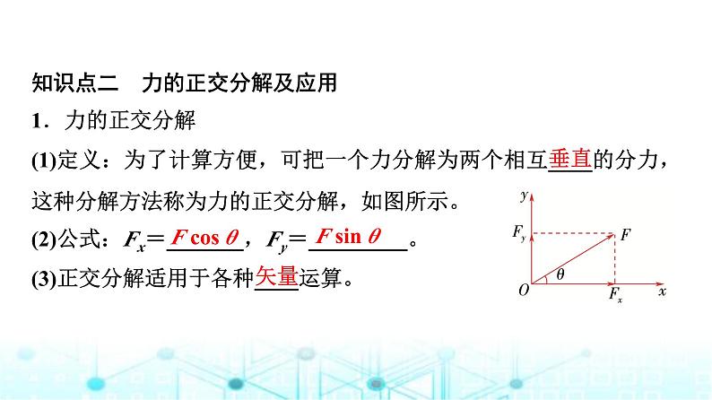 鲁科版高中物理必修第一册第4章第2节力的分解课件第5页