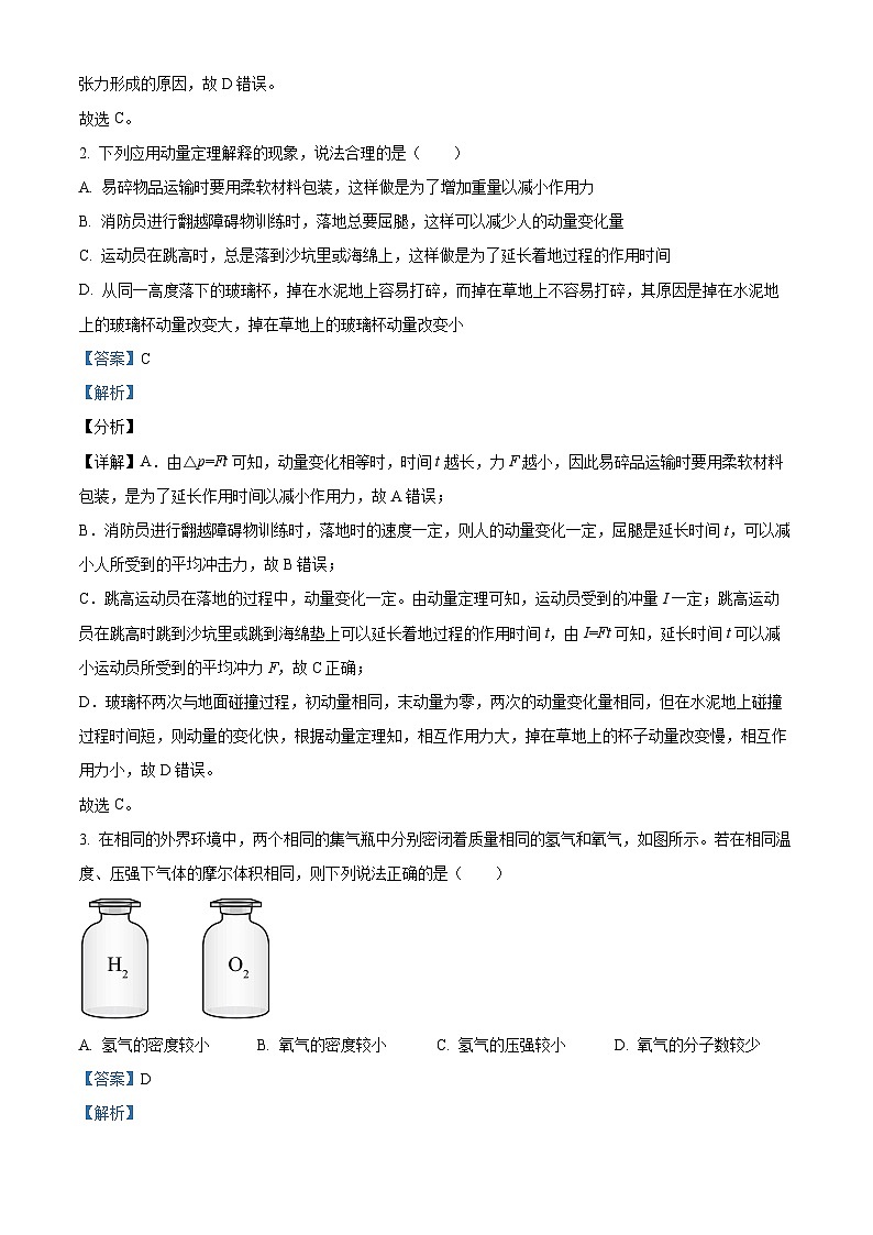 山西省临汾市部分学校2023-2024学年高二下学期期末考试物理试题（原卷版+解析版）02