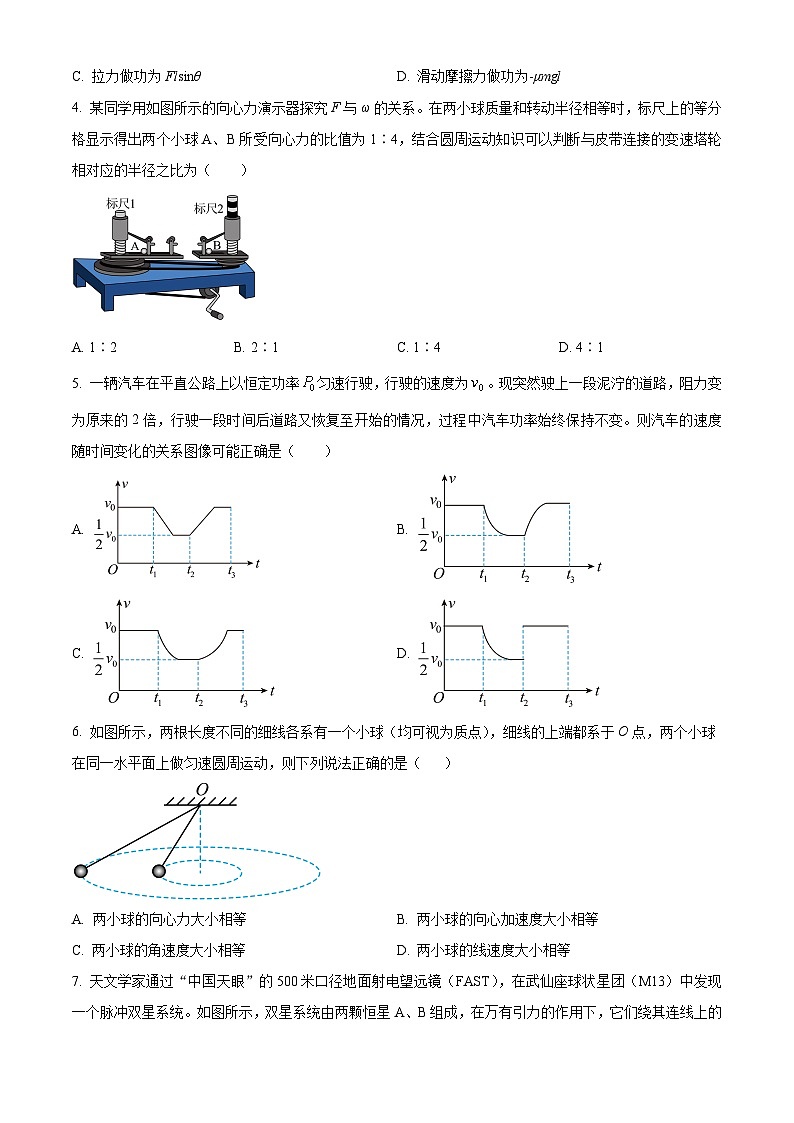 陕西省渭南市富平县2023-2024学年高一下学期期末质量物理试卷（原卷版）02