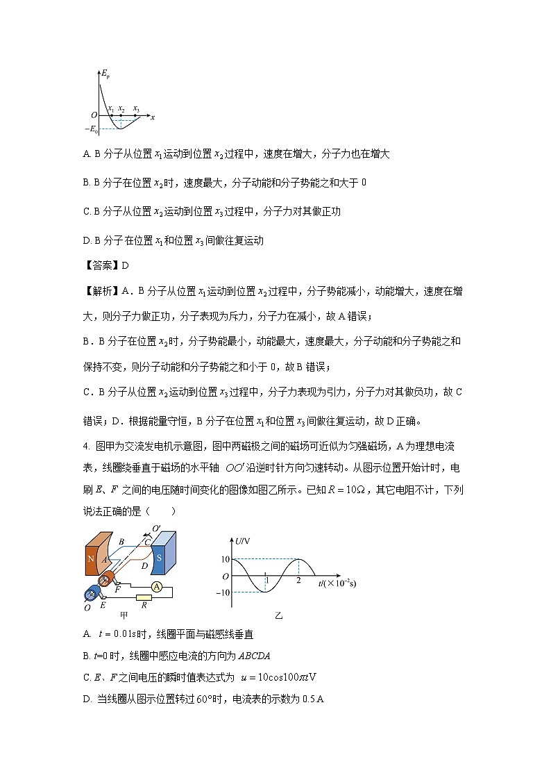 [物理][期末]江西省部分地区2023-2024学年高二下学期7月期末考试试题(解析版)03