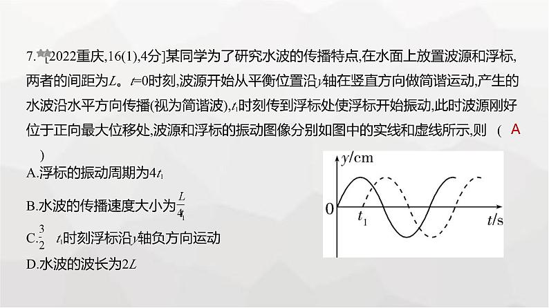 广东版高考物理复习专题八机械振动与机械波练习课件07