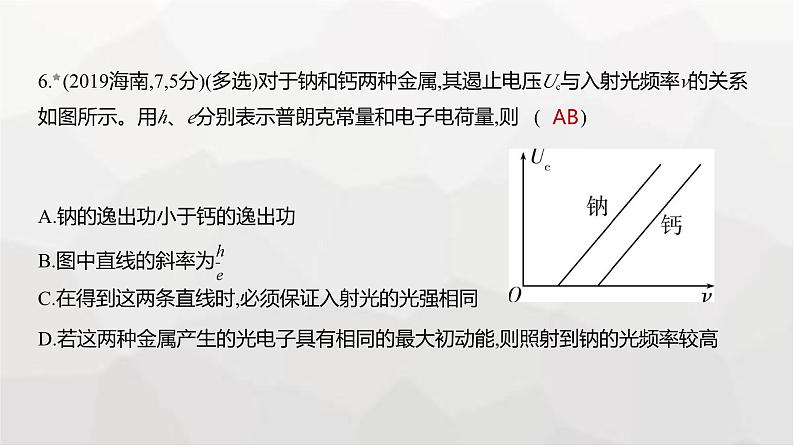 广东版高考物理复习专题一0六近代物理初步练习课件第6页