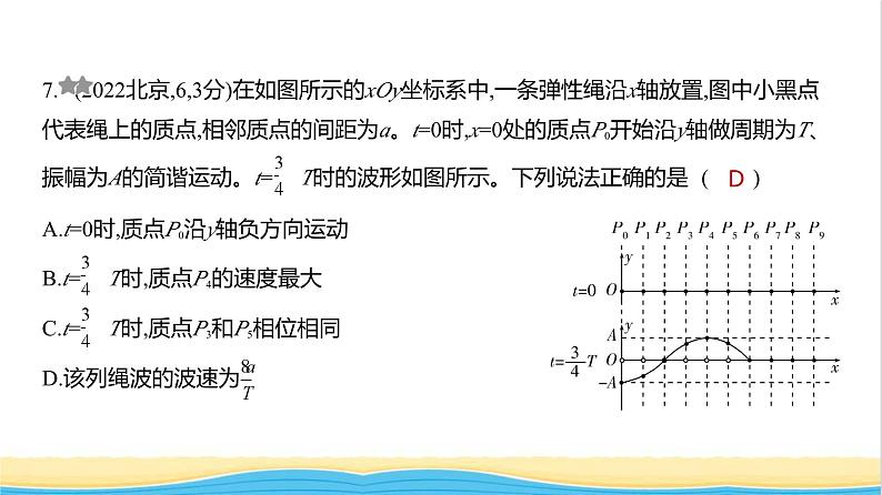 江苏版高考物理复习专题八机械振动与机械波练习课件第7页