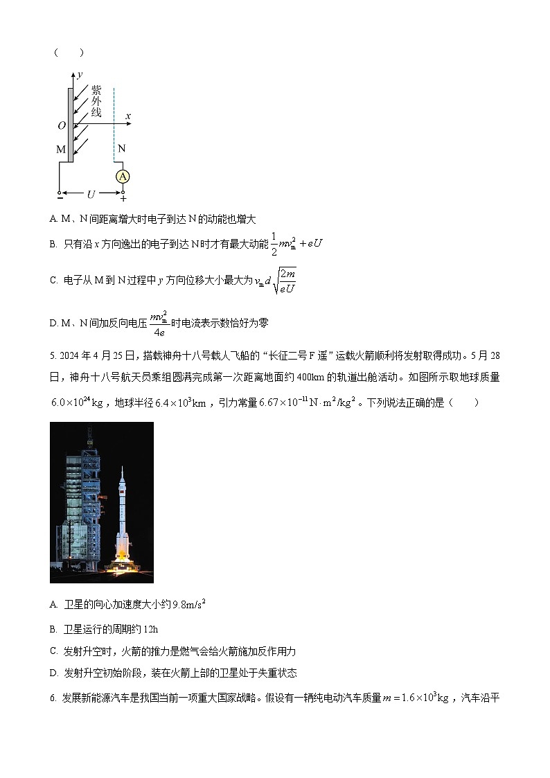 湖南省娄底市涟源市2023-2024学年高二下学期7月期末考试物理试题（原卷版）02