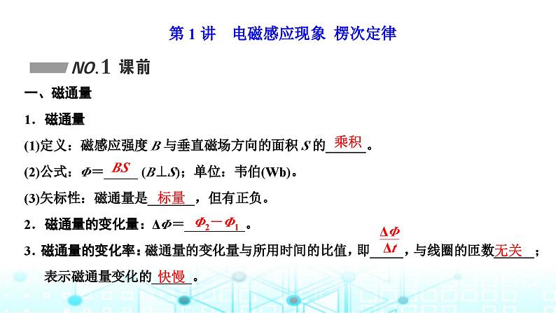 高考物理一轮复习选择性必修第二册第十章电磁感应第一讲电磁感应现象楞次定律课件第2页