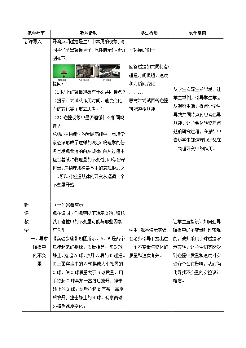 人教版（2019）高中物理选择性必修第一册 1.1《动量》教案第2页