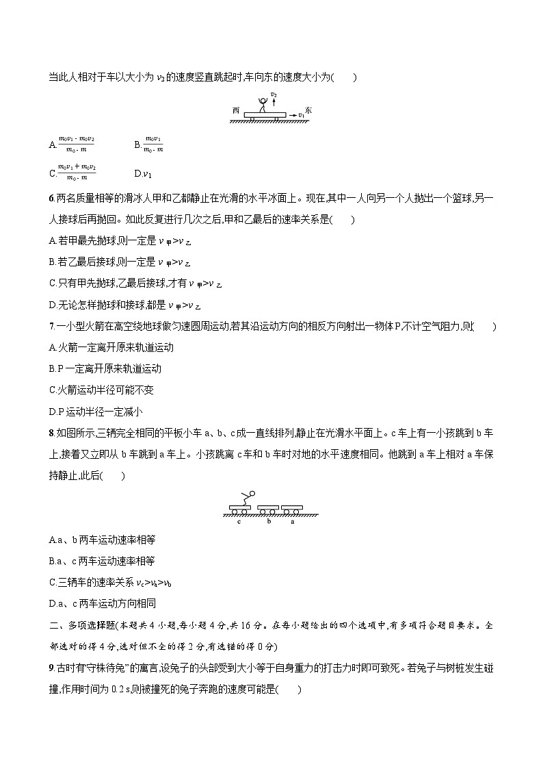 人教版（2019）高中物理选择性必修第一册 第一章《动量守恒定律》单元测试（原卷+解析卷）02