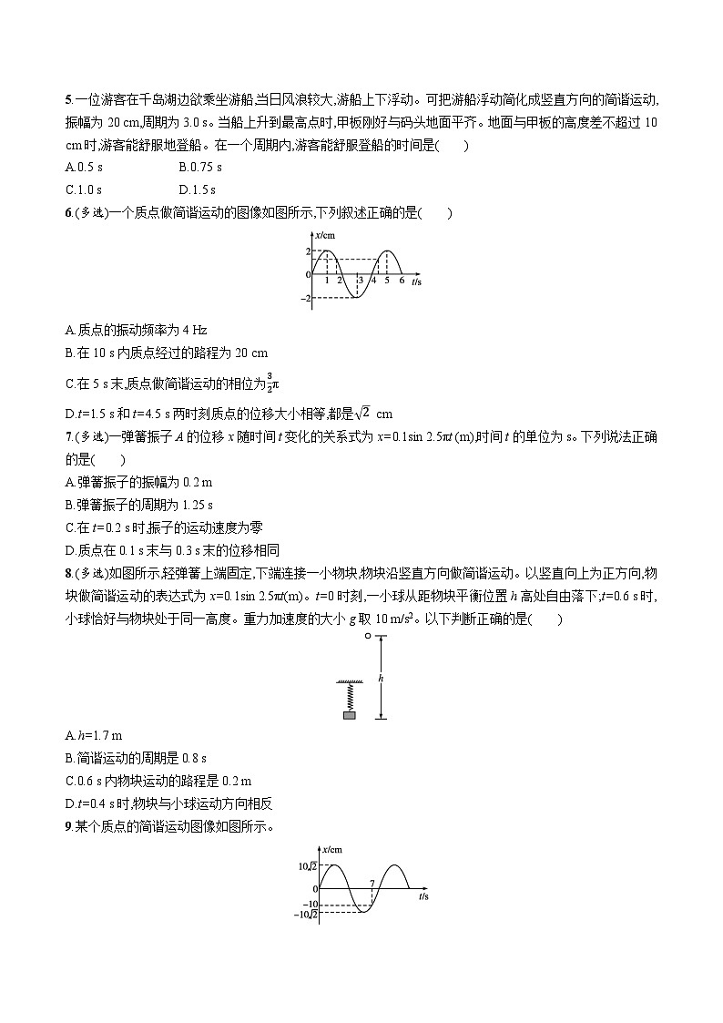 人教版（2019）高中物理选择性必修第一册 2.2《简谐运动的描述》分层练习（原卷+解析卷）02