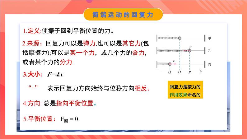 人教版（2019）高中物理选择性必修第一册 2.3《简谐运动的回复力和能量》课件07