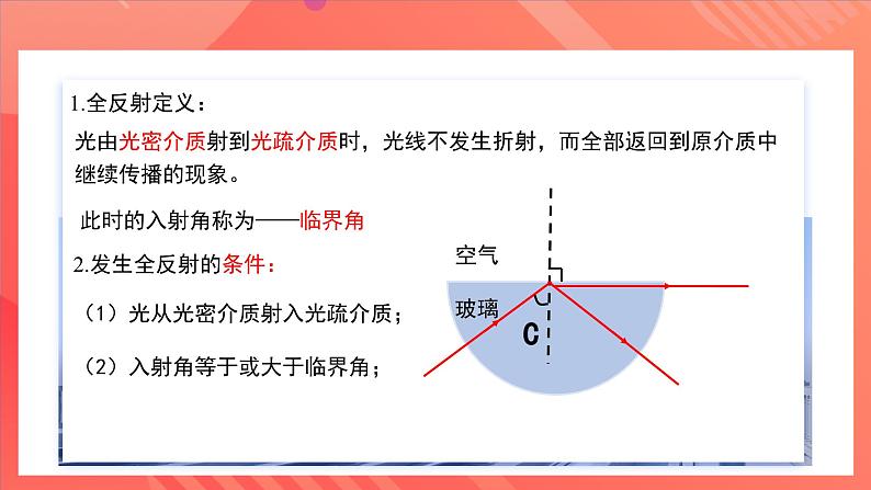 人教版（2019）高中物理选择性必修第一册 4.2《全反射》课件08