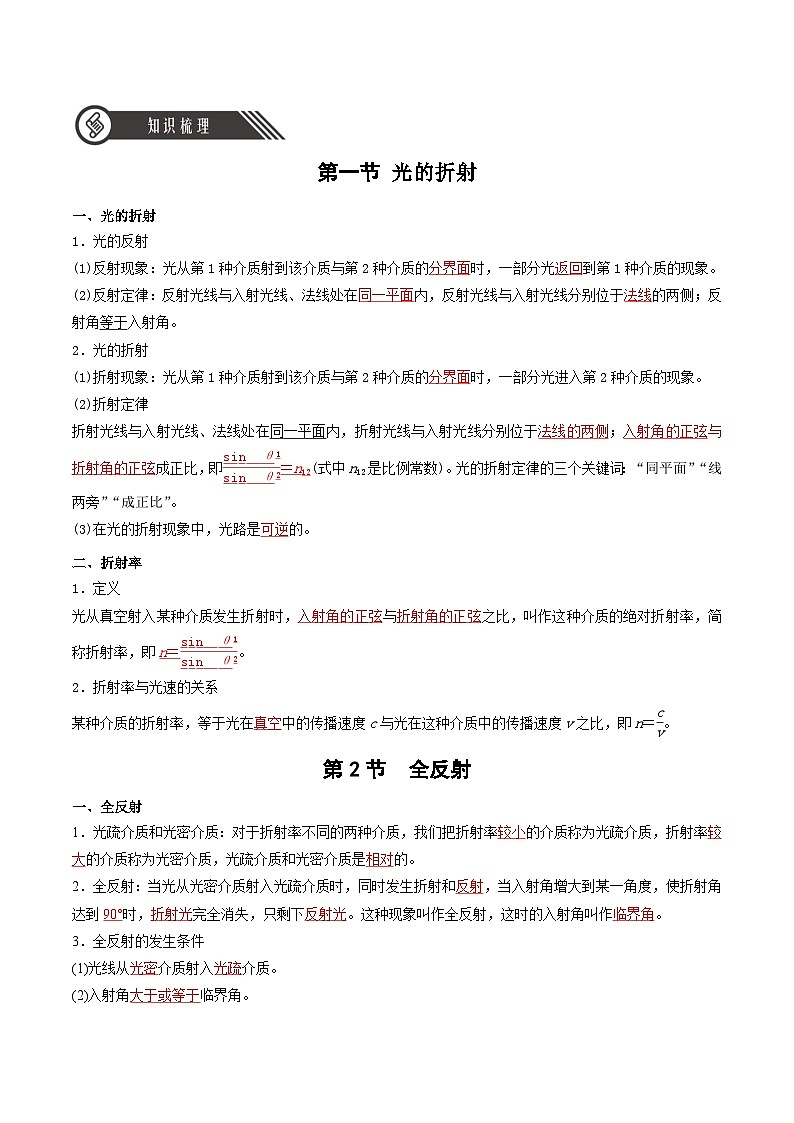 人教版（2019）高中物理选择性必修第一册 第四章《光》单元知识清单（原卷+解析卷）02