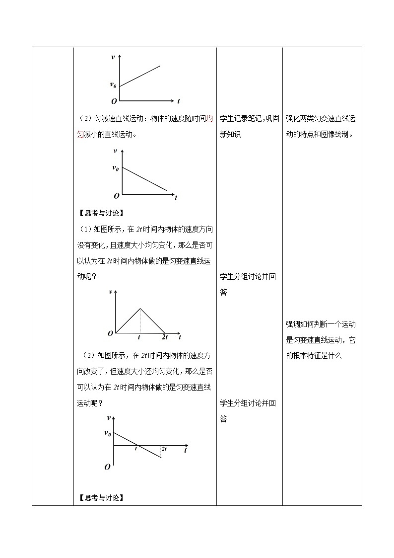 人教版（2019）高中物理必修第一册 2.2《匀变速直线运动的速度与时间的关系》教案03