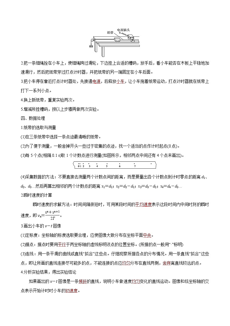 人教版（2019）高中物理必修第一册  第2章《匀变速直线运动的研究》知识梳理（原卷+解析卷）02