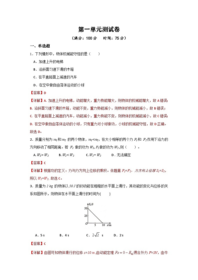 鲁科版（2019）高中物理选择性必修第二册 第一章 单元测试（解析卷）第1页