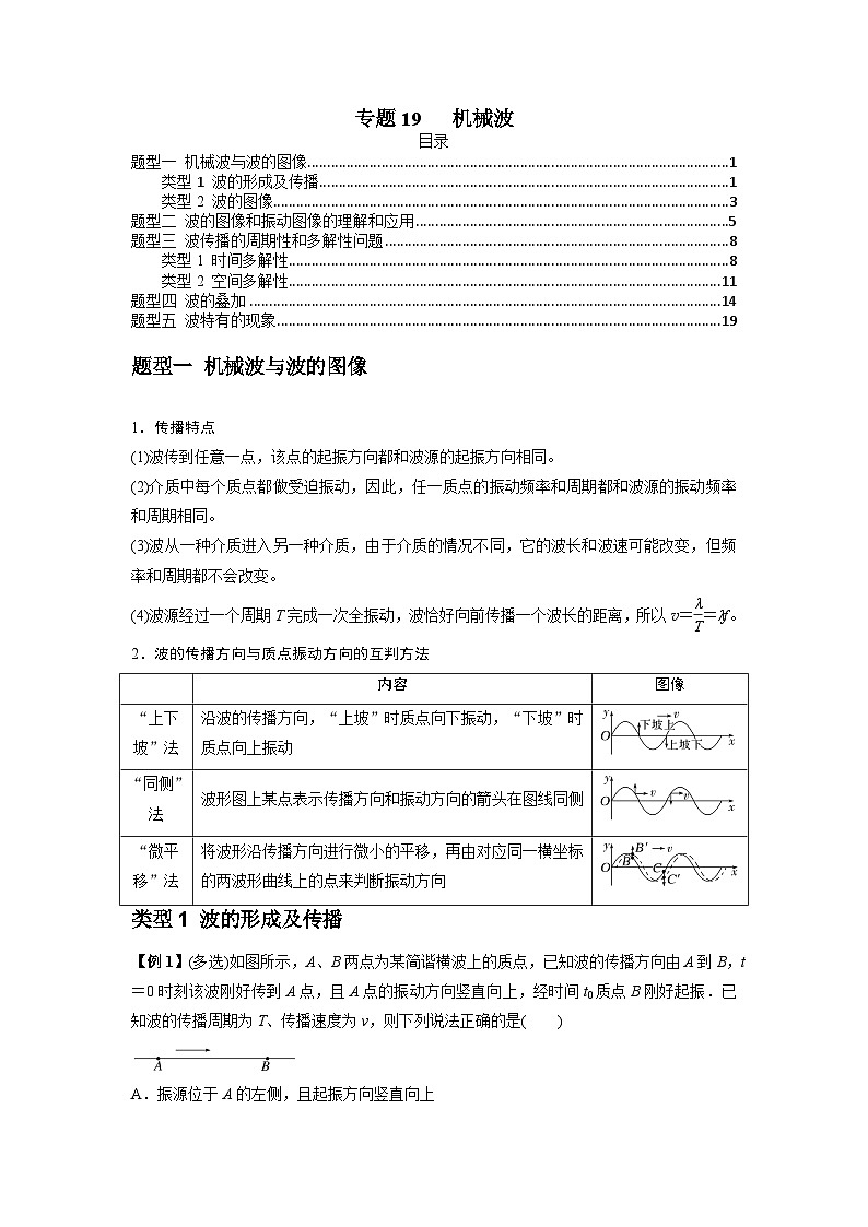 高考物理一轮复习专题19机械波(原卷版+解析)01