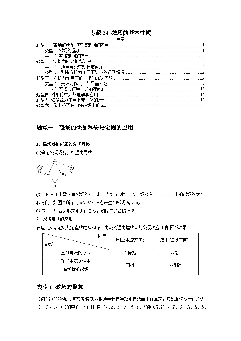 高考物理一轮复习专题24磁场的基本性质(原卷版+解析)01