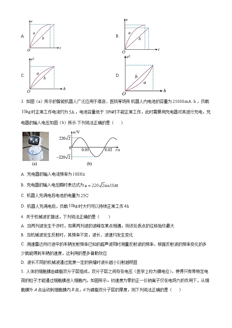 广东省广州市真光中学2024-2025学年高三上学期8月开学质量检测物理试题（原卷版）第2页