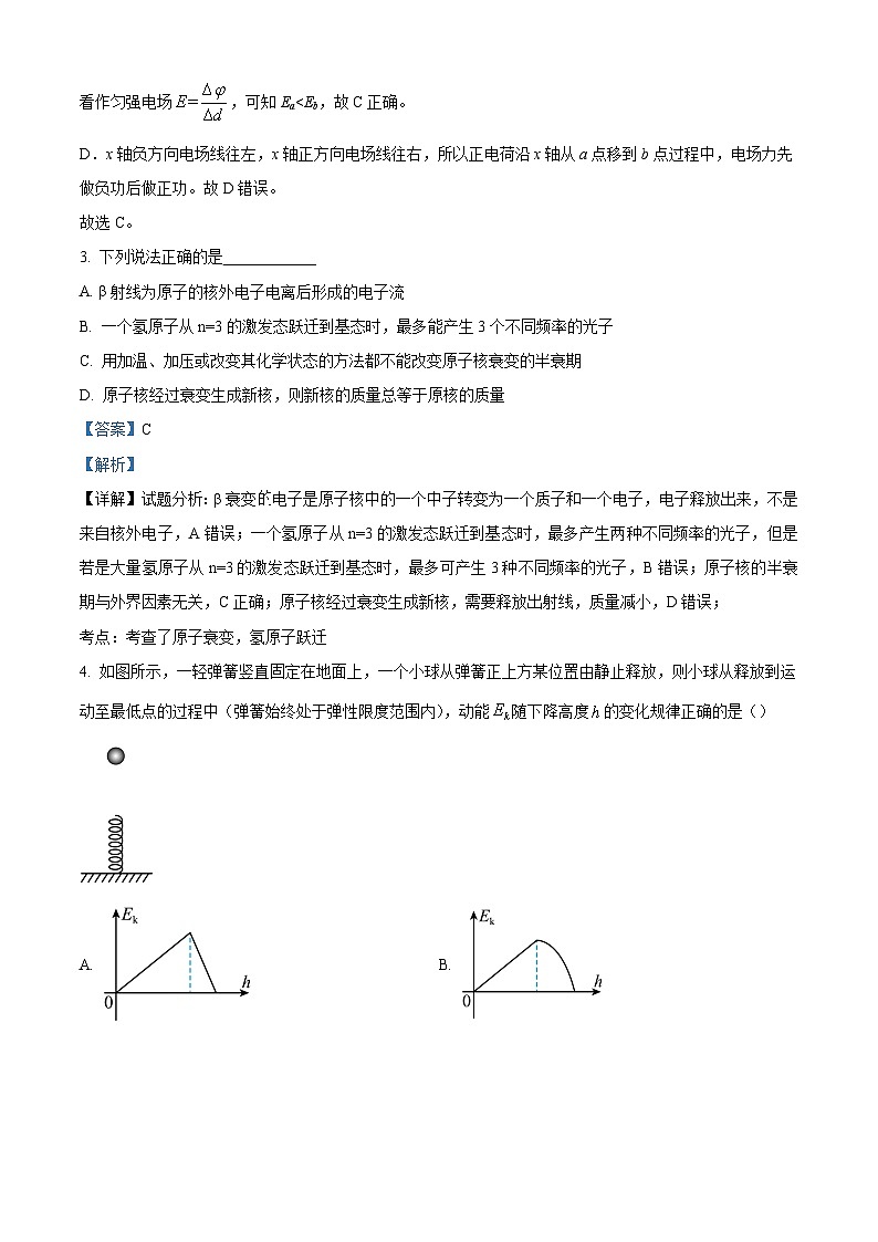 2024届山西省运城市芮城县三校高三下学期二模物理试卷（原卷版+解析版）03