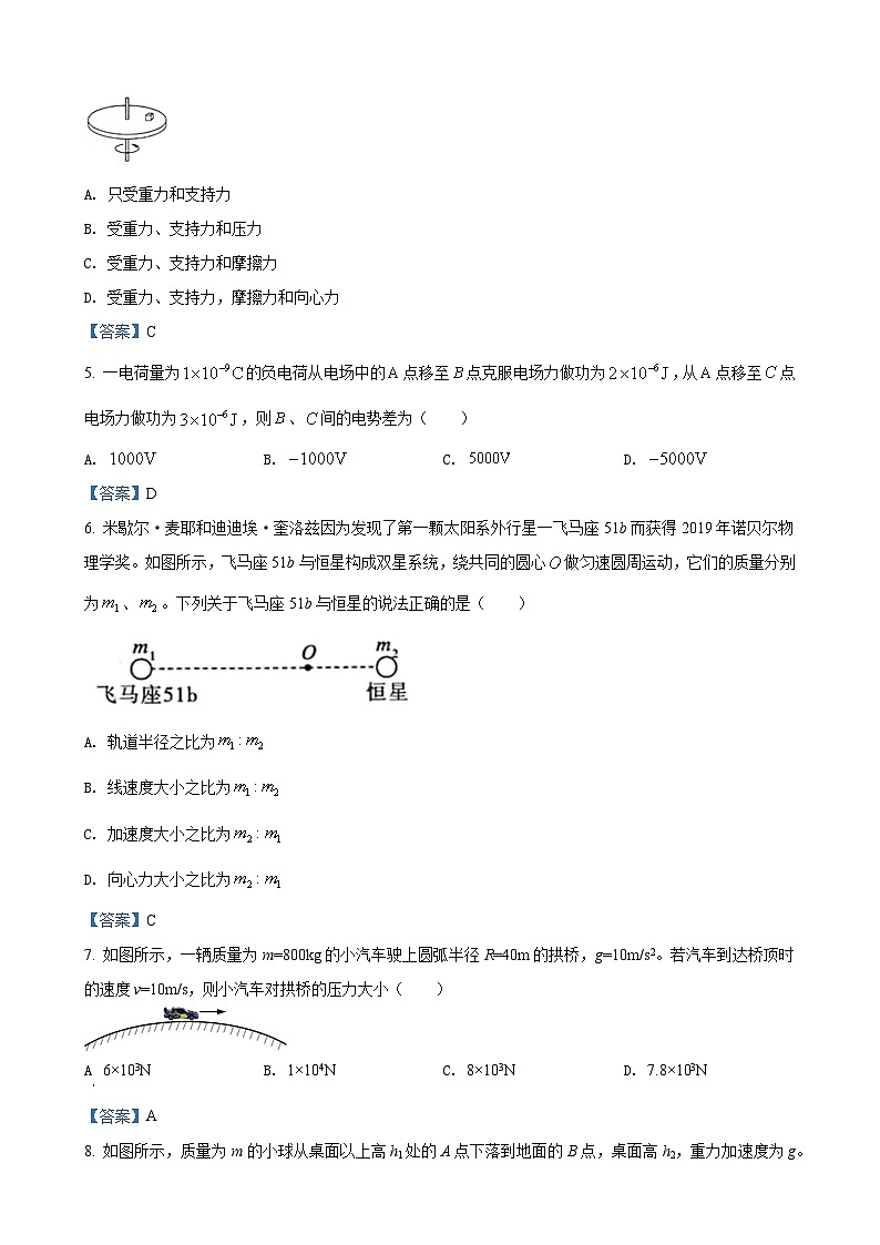 甘肃省嘉峪关市第一中学2023-2024学年高一下学期7月期末物理试题02