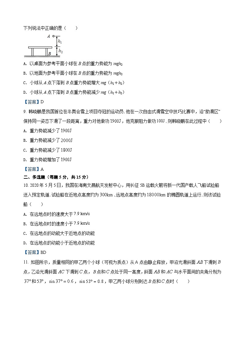 甘肃省嘉峪关市第一中学2023-2024学年高一下学期7月期末物理试题03