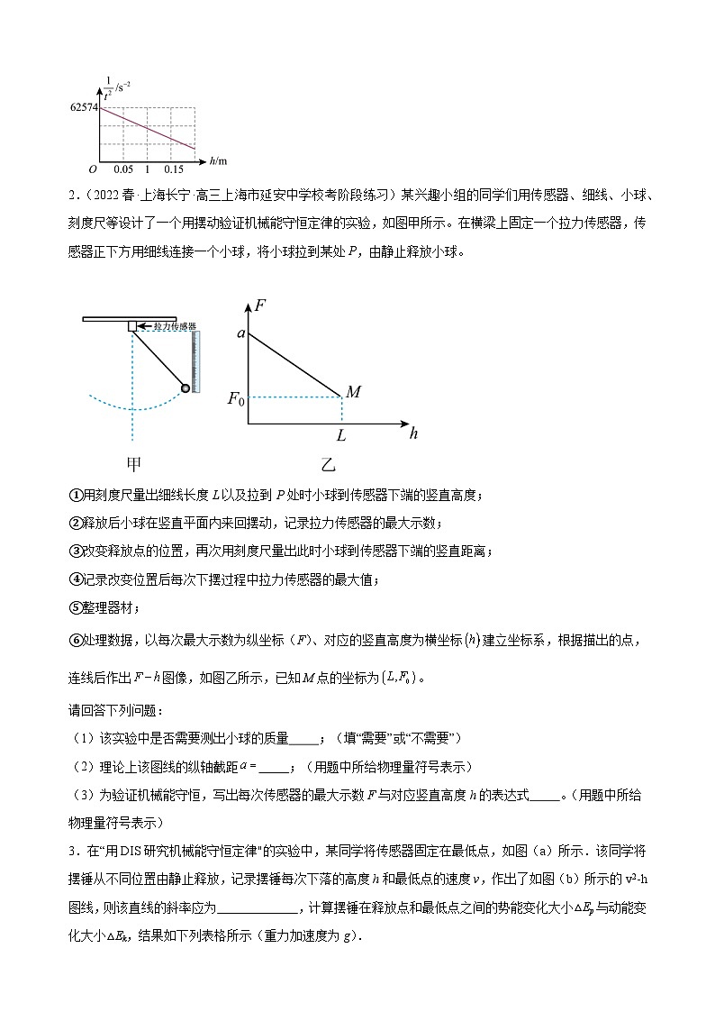 综合训练07 验证机械能守恒定律（原卷版）-2025高考物理一轮新题型综合特训（上海专用）第2页