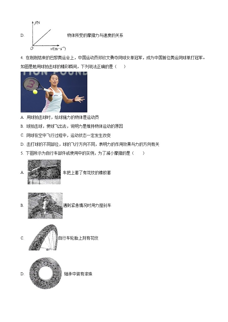 黑龙江省哈尔滨市第三中学校2024-2025学年高一上学期入学调研考试物理试卷（原卷版）第2页