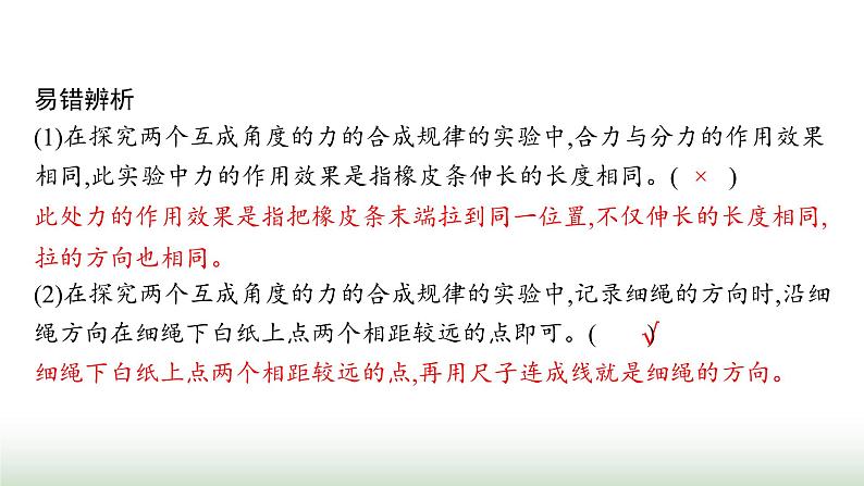 人教版高中物理必修第一册第3章相互作用力4第2课时实验探究两个互成角度的力的合成规律课件第7页