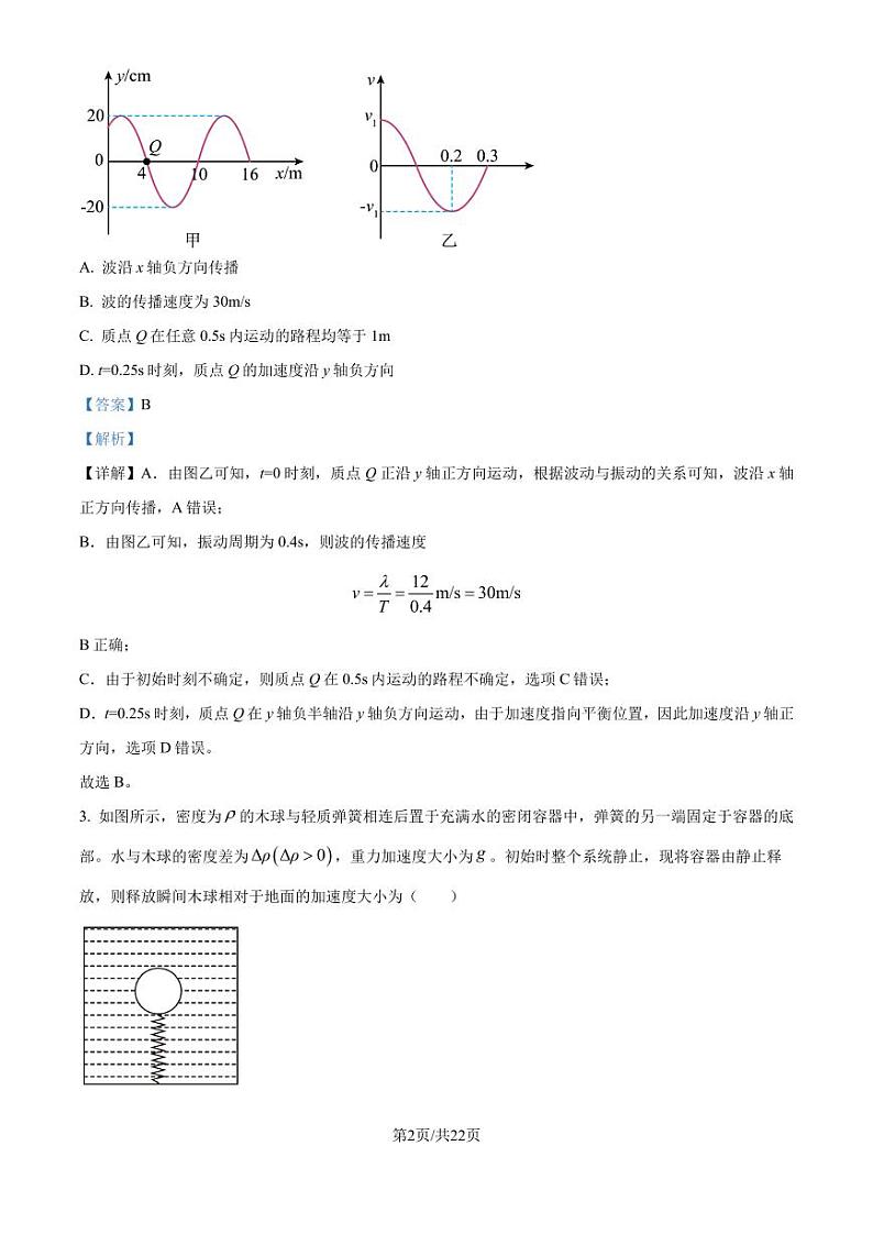 十五校教育集团鄂豫皖五十三校2024-2025学年高三上学期8月联考物理试题（湖北卷）（解析版）第2页