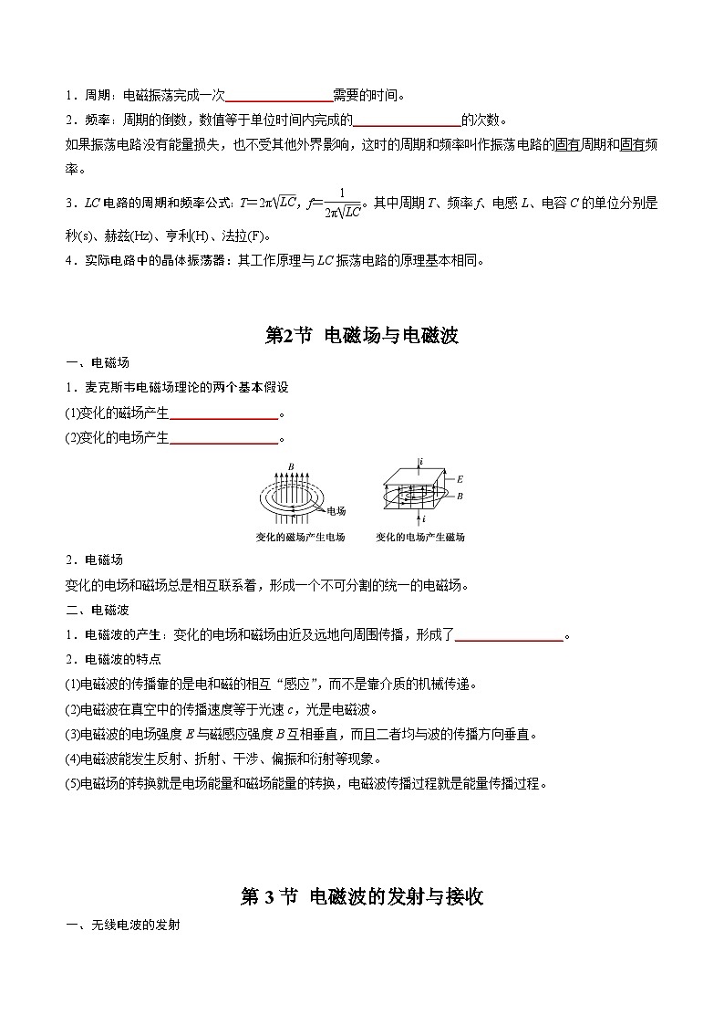 人教版（2019）高中物理选择性必修第二册 第四章《电磁振荡与电磁波》单元知识清单（原卷+解析卷）02